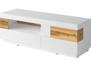 5900488559999 - Lowboard HELVETIA SILKE Sideboards weiß (weiß hochglanz votaneichefarben) Lowboards Breite 160 cm