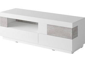 5900488560162 - Lowboard HELVETIA SILKE Sideboards weiß (weiß hochglanz beton optik) Lowboards Breite 160 cm