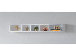 5900488578358 - Wandregal INOSIGN ToledoBreite 169 cm stilvolle Deko-Wandregal weiß (weiß weiß) B169cm H205cm T19cm ABS-Kunststoff FSC-zertifizierter Holzwerkstoff Melamin Regale Wandregal mit 5 Fächern viel Stauraum Masse 169 205 19 (B H T)