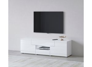 5900488578440 - Lowboard INOSIGN ToledoBreite 159cm trendige TV-Schrank mit dekorative Fräsungen Sideboards weiß (weiß matt hgl) Lowboards TV-Board ohne Beleuchtung TV-Kommode mit viel Stauraum