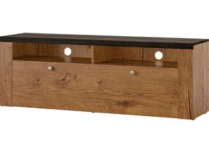 5900488579003 - Lowboard HOME AFFAIRE Larona zeitloses TV Board mit 1 Klappe und 2 offenen Fächern Sideboards braun (eichefarben lefkas darkwood) Breite 140 cm Fernsehbank viel Stauraum dekorative Rahmenoptik