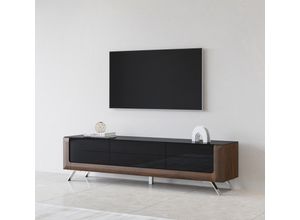 5900488584878 - Lowboard Kasai Sideboards Gr B H T 199 cm x 52 cm x 48 cm wallnut columbia schwarz hgl 1 schwarz (wallnut columbia hgl) Lowboards Breite 199 cm mit 1 Schublade und 2 Türen