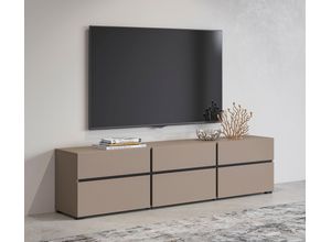 5900488587077 - Lowboard INOSIGN Cross moderne grifflose TV-Kommode3 Klappen 3 Schubkästen Sideboards Gr B H T 180 cm x 482 cm x 40 cm congo congo-schwarz 3 braun (congo congo) Lowboards Breite 180 cm TV-Schrank mit viel Stauraum TV-Board