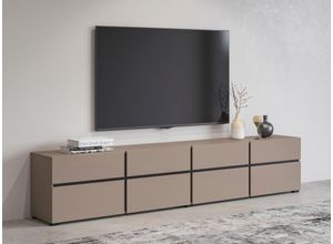 5900488587183 - Lowboard INOSIGN Cross moderne grifflose TV-Kommode4 Klappen 4 Schubkästen Sideboards Gr B H T 225 cm x 482 cm x 40 cm congo congo-schwarz 4 braun (congo congo) Lowboards Breite 225 cm TV-Schrank mit viel Stauraum TV-Board