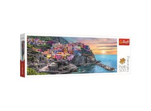 5900511295160 - Puzzle 500 Panorama Sonnenuntergang in Vernazza Italien