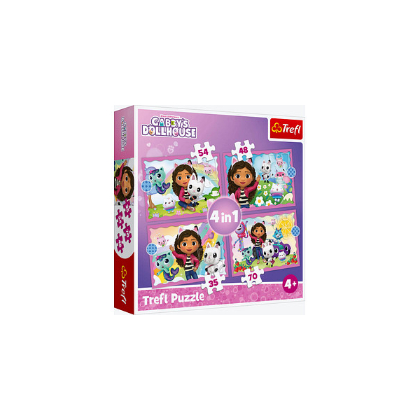 5900511346206 - Gabys Dollhouse 4 in 1 Puzzle 1x 35 Teile 1x 48 Teile 1x 54 Teile 1x 70 Teile