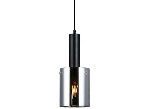 5900644311270 - Sardo - Modern Hanging Pendant Black 1 Licht mit Glas Smoky Shade E27 - Italux