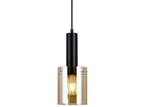 5900644311300 - Sardo - Modern Hanging Pendant Black 1 Light mit Bernsteinfarbton E27 - Italux