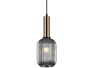 5900644311416 - Antiola - Moderne hängende Anhänger Messing 1 Licht mit Glas Smoky Shade E27 - Italux