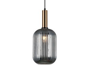 5900644311423 - Antiola - Moderne hängende Anhänger Messing 1 Licht mit Glas Smoky Shade E27 - Italux