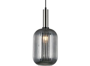 5900644311485 - Antiola - Moderne hängende Anhänger Satin Nickel 1 Licht mit Glas Smoky Shade E27 - Italux