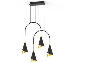 5900644313595 - Raalto - Moderner LED-hängender Anhänger Schwarz Gold Warmweiß 3000K 588lm - Italux