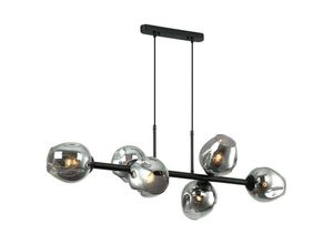 5900644314462 - Italux Lighting - Italux Borgo - Moderner hängender Anhänger schwarz Smoky 6 Light mit Graphit Smoky Shade E27