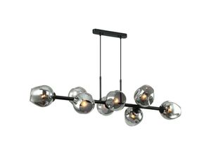 5900644314486 - Borgo - Moderner hängender Anhänger schwarz Smoky 8 Light mit Graphit Smoky Shade E27 - Italux