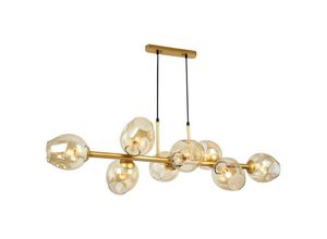 5900644314493 - Italux Lighting - Italux Borgo - Moderner hängender Anhänger golden Honig 8 Licht mit Bernsteinfarbton E27