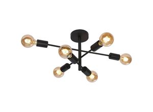 5900644315346 - - Atlantico Industrielle Retro-Deckenlampe mit 6 Leuchten mehrarmig halbbündig E27