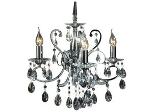 5900644332343 - Barocco Chrome - Klassische Wandleuchte Chrome 3 Light mit Kristallschirm E14 - Italux