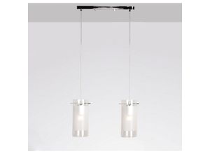 5900644339656 - Blend - Moderne hängende Pendelleuchte Chrome 2 Light mit weißem klarem Farbton E27 - Italux