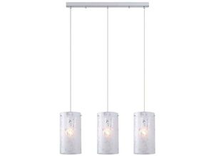 5900644341925 - Rico - Moderne hängende Pendelleuchte Chrome 3 Light mit Stoffschirm E27 - Italux