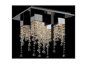 5900644345497 - Larix - Classic Flush Deckenleuchte Chrome 5 Light mit Kristallschirm GU10 - Italux