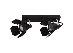 5900644401209 - Milton - Moderne Scheinwerfer Black 2 Light mit Black Matt Shade GU10 - Italux