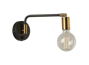 5900644434146 - Ivette - Industrie- und Retro-Wandleuchte Schwarz Matt Gold 1 Licht E27 - Italux