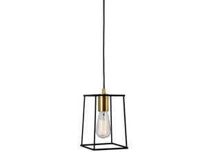 5900644434184 - Alanis - Moderner hängender Anhänger Black Matt Gold 1 Light mit Black Matt Shade E27 - Italux