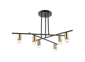 5900644435983 - Normani - Industrial und Retro Flush Deckenleuchte Bronze Schwarz 6 Light E27 - Italux