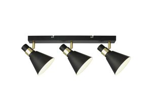 5900644437772 - Biagio - Industrie- und Retro-Wandleuchte Schwarz Matt Gold 3 Light mit Schwarz Matt Weißer Schirm E14 - Italux