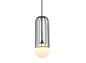 5900644439608 - Simon - Modern Hanging Pendant Black 1 Light mit schwarzem weißem Farbton G9 - Italux