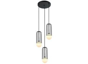 5900644439622 - Simon - Modern Hanging Pendant Black 3 Light mit schwarzem weißem Farbton G9 - Italux