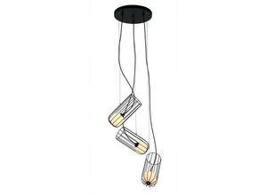 5900644439721 - What what - Modern Hanging Pendant Black 3 Light mit schwarzem weißem Farbton G9 - Italux