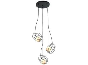 5900644439769 - Lemon balm - Modern Hanging Pendant Black 3 Light mit schwarzem weißem Farbton G9