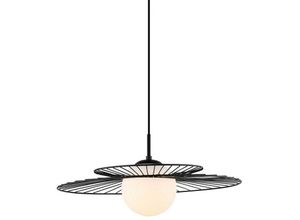 5900644439936 - Sarah - Modern Hanging Pendant Black 1 Light mit schwarzem weißem Farbton E27 - Italux