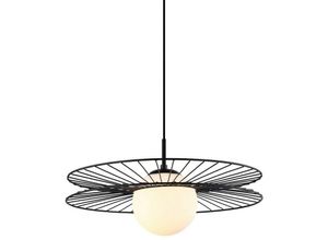 5900644439974 - Sandy - Modern Hanging Pendant Black 1 Light mit schwarzem weißem Farbton E27 - Italux