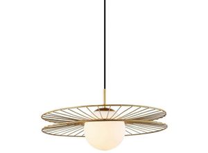 5900644439981 - Italux Lighting - Italux Sandy - Moderner hängender Anhänger goldenes 1 Licht mit Gold weißer Schatten E27