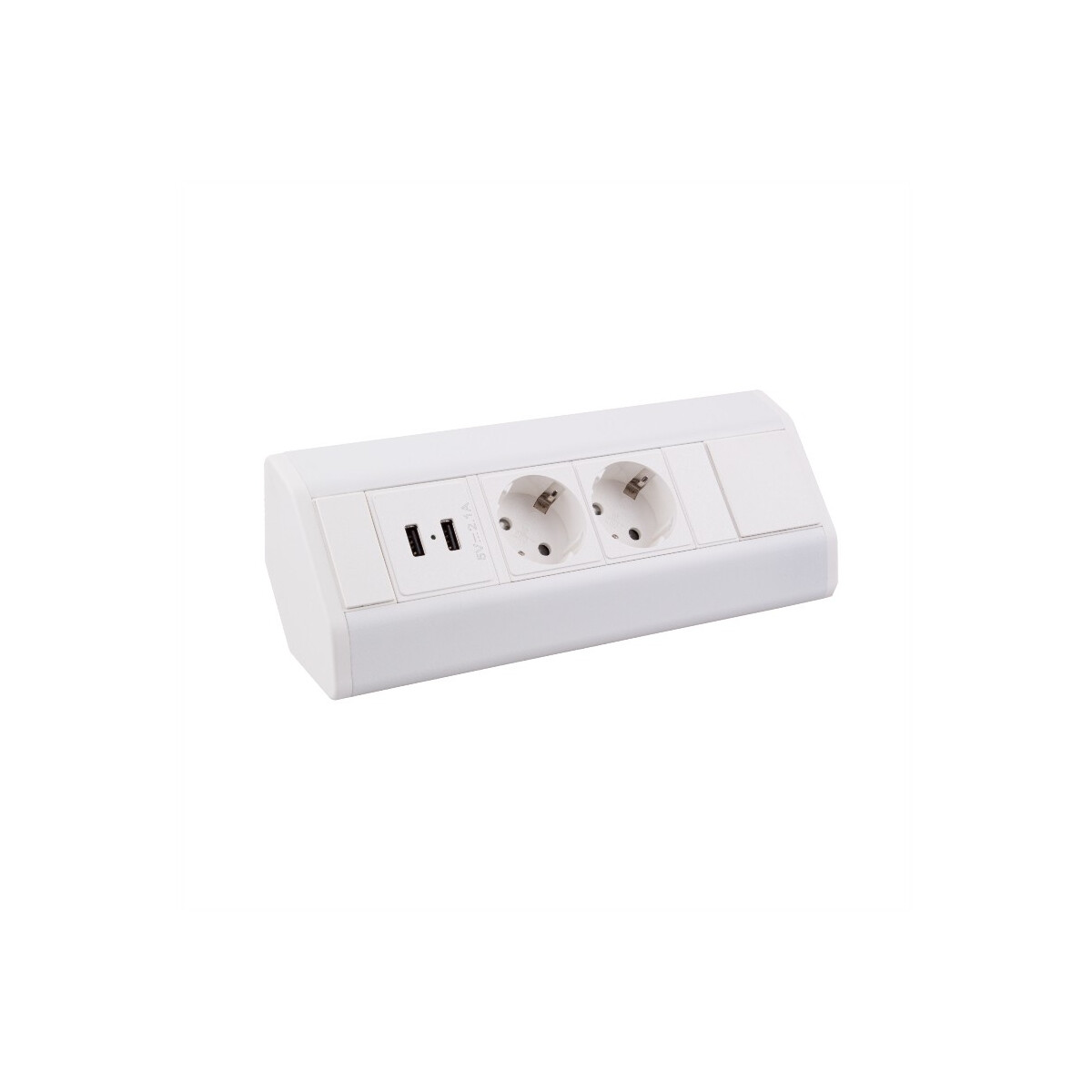 5900652149568 - CORNER BOX 2 USB Ecksteckdose Möbelsteckdose Farbe Weiß Steckdose Schuko