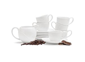 5901002635502 - Konsimo - reseda Kaffeeservice Espresso-Set für 6 Personen 13tlg Porzellan weiß