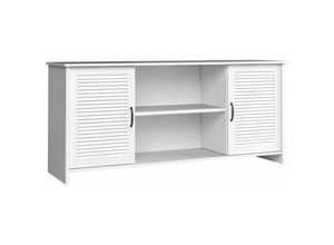 5901045102108 - Marime RTV-Schrank mit Türen maritimer Stil fräsen weiß - Konsimo