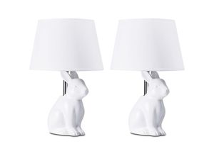 5901045502106 - Konsimo - lepus 2er Set Tischlampen mit Kaninchenmotiv Weiß