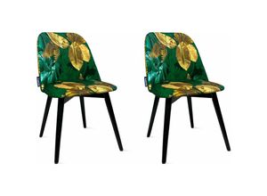 5901207503316 - Konsimo - bakeri Esszimmerstuhle (2-tlg) grün   gold   schwarz