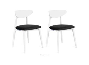 5901207708001 - Esszimmerstühle 2 St rabi Gestell aus Massivholz Schwarz Stoff Holz Scandinavian 47x79x45 cm - Konsimo