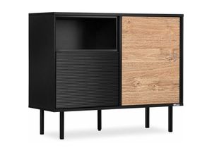 5901260721016 - Konsimo - lofty Kommode Außenseiteneinlage  schwarz   Eiche natur