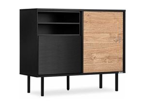 5901260722013 - Konsimo - lofty Kommode TV HiFi Einlage schwarz   Eiche natur