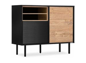 5901260722884 - Konsimo - lofty Kommode TV HiFi Einlage schwarz   Eiche natur