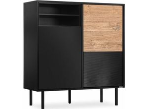 5901260730018 - Konsimo - lofty Kommode TV HiFi Einlage schwarz   Eiche natur