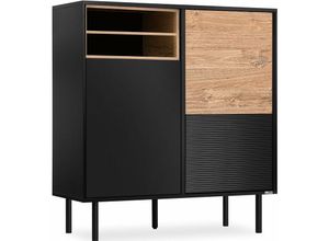 5901260730889 - Konsimo - lofty Kommode TV HiFi Einlage schwarz   Eiche natur