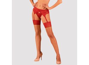 5901688251553 - OBSESSIVE - LACELOVE ROTE SPITZENSTRUMPFHOSE XS S