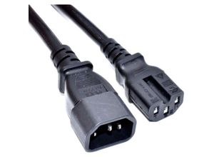 5901720137197 - Strom Anschlusskabel [1x Kaltgeräte-Stecker C14 - 1x Warmgeräte-Buchse C15] 180 m Schwarz - Akyga
