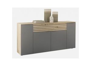 5901730931716 - Stilvolle Kommode Sideboard 1 Schublade   4 Türen Grau   Artisan Eiche ca 177